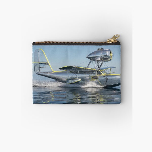 Item preview, Chrome Flying Boat with Skeleton Nose Art – Vintage Seaplane designed and sold by monolithstudio.