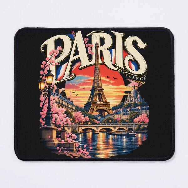 Item preview, Paris France Vintage Eiffel Tower Retro Sunset City Skyline designed and sold by BladiWear.