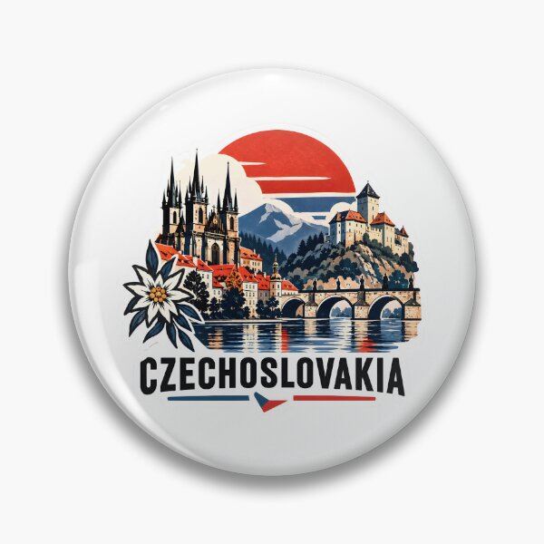 Item preview, Czechoslovakia Vintage Travel Sticker – Prague Castle, Gothic Architecture & Retro European Art designed and sold by Orbit Ink.