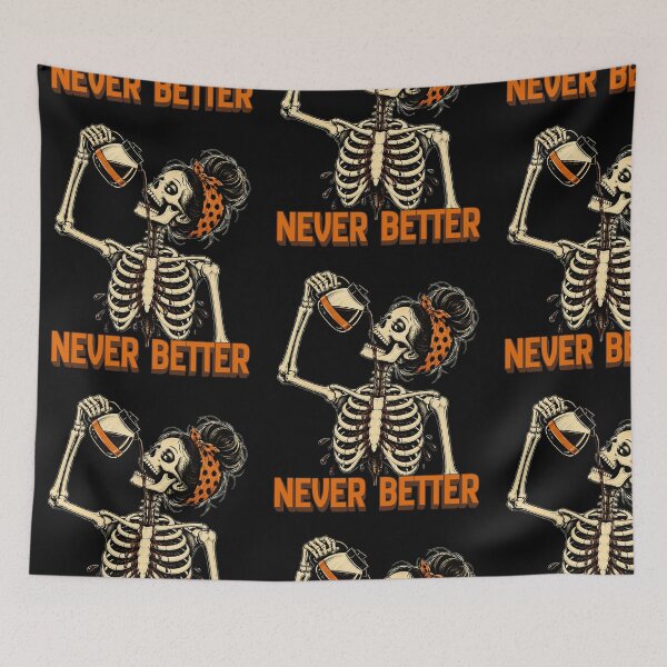 Item preview, Never Better Messy Bun Skeleton Halloween designed and sold by tellia-kallisto.