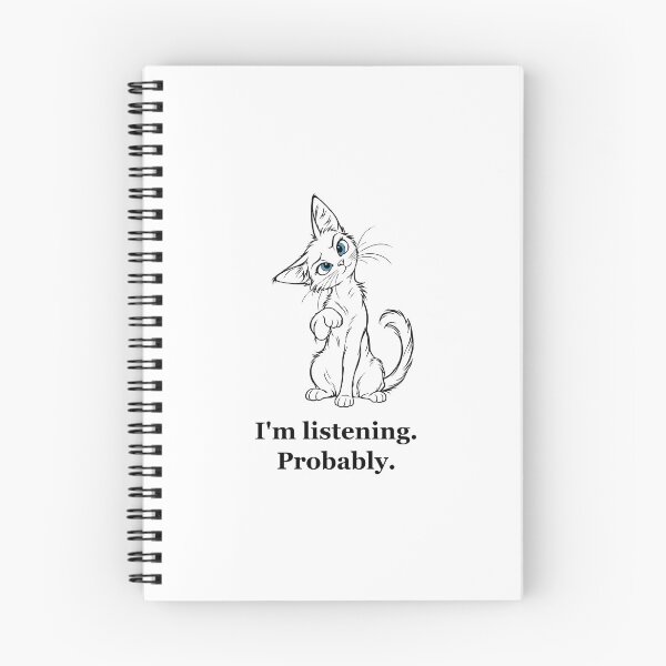 Item preview, Skeptical Head-Tilt Cat — I'm Listening, Probably designed and sold by Soft Paws Sketches.