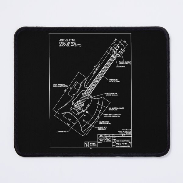Item preview, Axe Guitar Prototype Technical Schematic Blueprint Graphic designed and sold by kanjxtan.