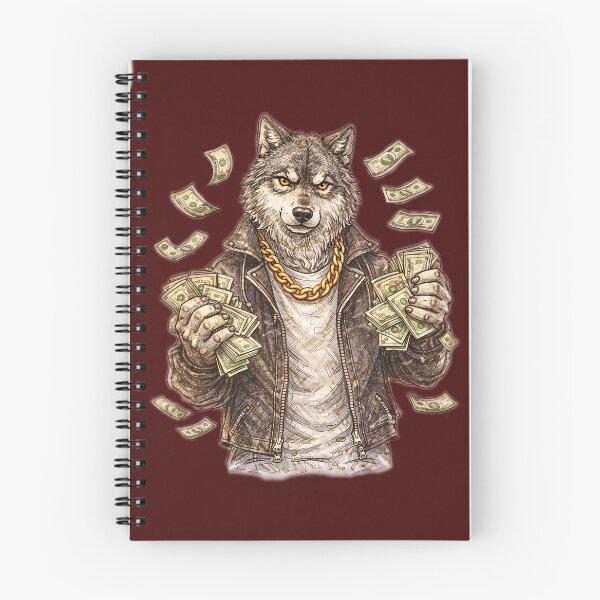 Item preview, Street Wolf Money Sticker – Hustle Wealth Alpha Animal Art designed and sold by Felixuss.