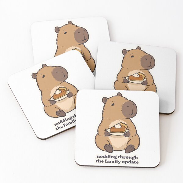 Item preview, Un tranquilo capibara asiente durante la cena de Acción de Gracias familiar. designed and sold by OuqCreations.