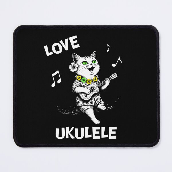 Item preview, Cute Cat Playing Ukulele Tropical Music Art designed and sold by Litely.