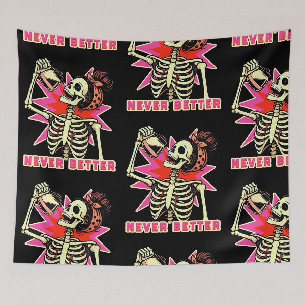 Item preview, Never Better Messy Bun Skeleton Halloween designed and sold by tellia-kallisto.