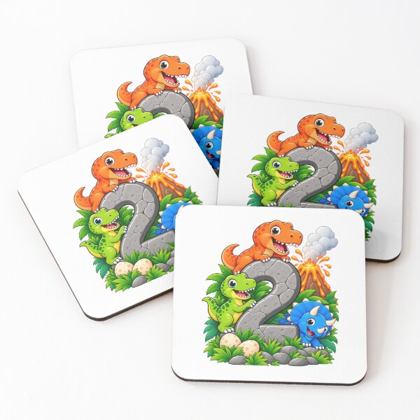 Item preview, Dinosaur Birthday 2nd Birthday Kids Cute T-Rex Volcano Party designed and sold by ivonova.