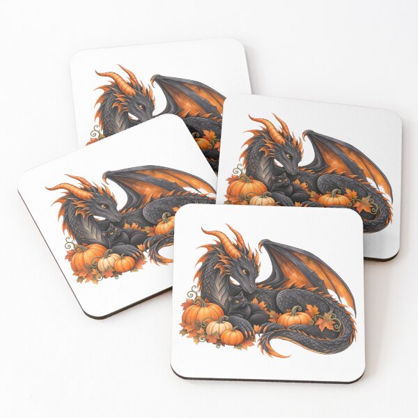 Item preview, Halloween Dragon with Black Cat designed and sold by ColorFlowArt.