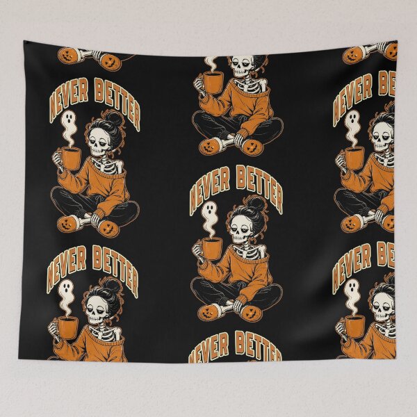 Item preview, Never Better Messy Bun Skeleton Halloween designed and sold by tellia-kallisto.