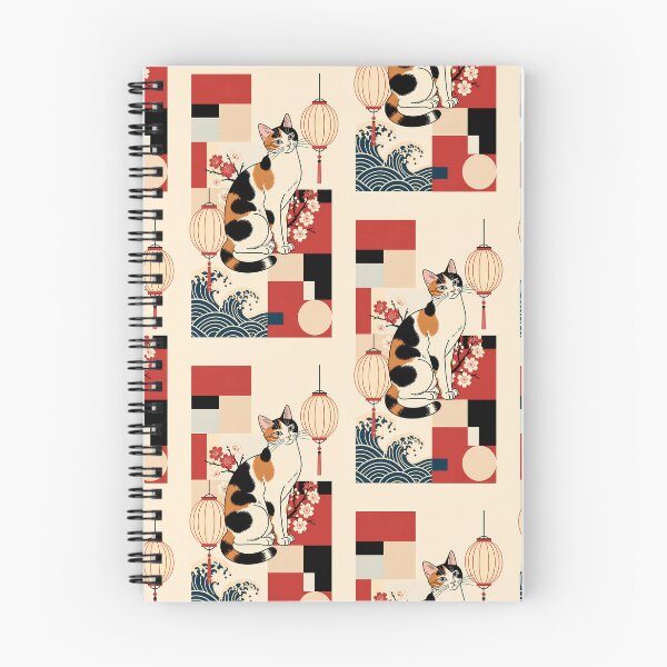 Item preview,  Traditional Japanese Calico Cat with Waves and Lanterns designed and sold by Idealforme.