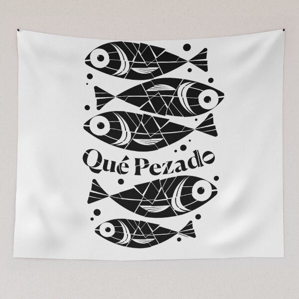 Item preview, Qué Pezado – Geometric Fish Pun T-Shirt designed and sold by burbuja.