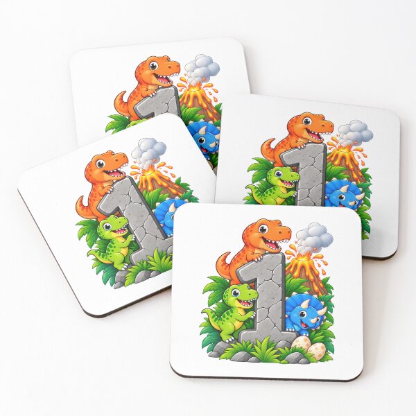 Item preview, Dinosaur Birthday 1st Birthday Kids Cute T-Rex Volcano Party designed and sold by ivonova.