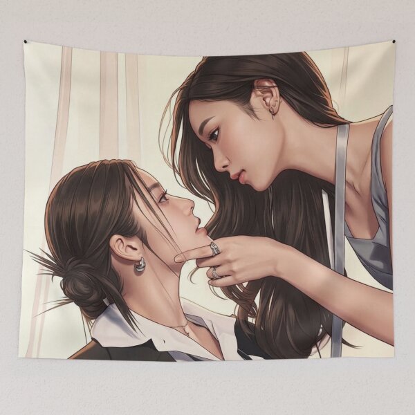 Item preview, NamtanFilm Girlfriend Zone Thai GL Sapphic Actress LGBTQ+ Cartoon Decor Comic Wall Art Print Poster Shirt Clock Blanket KDrama designed and sold by Mind Space.