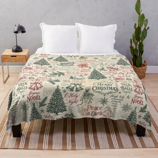 Item preview, Vintage Multilingual Christmas Print Collage Pattern designed and sold by 89BLACK.