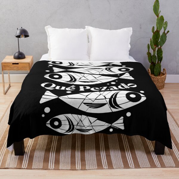 Item preview, Qué Pezado white – Geometric Fish Pun T-Shirt designed and sold by burbuja.