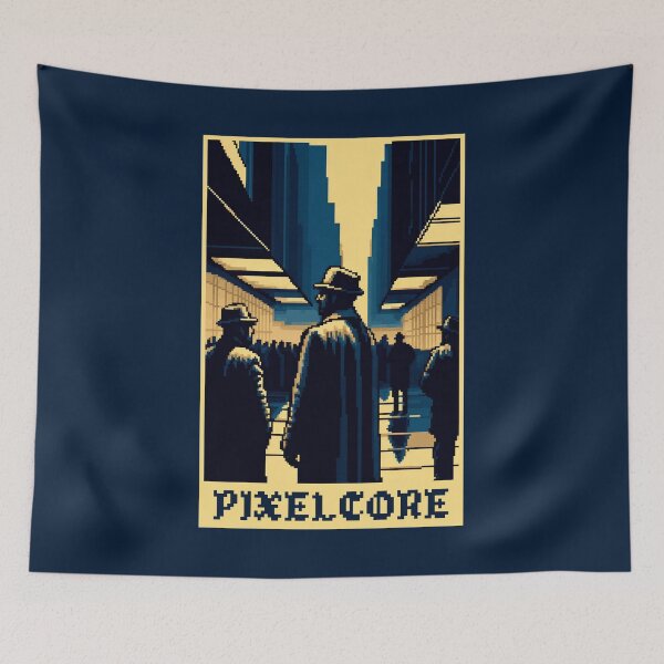 Item preview, 30s Mans in a Brutalist Town Pixel Art {PIXELCORE} designed and sold by PIXELCORE-TEE.
