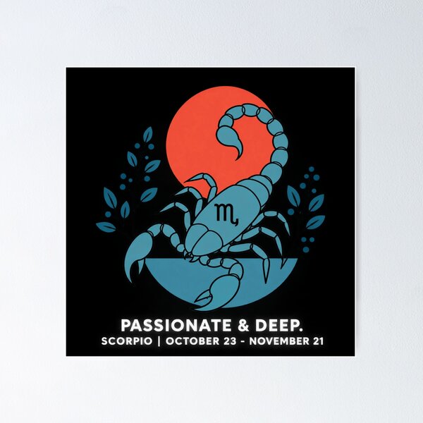 Item preview, Scorpio Zodiac Minimalist Line Art - Passionate & Deep Astrological Sign designed and sold by QCena.