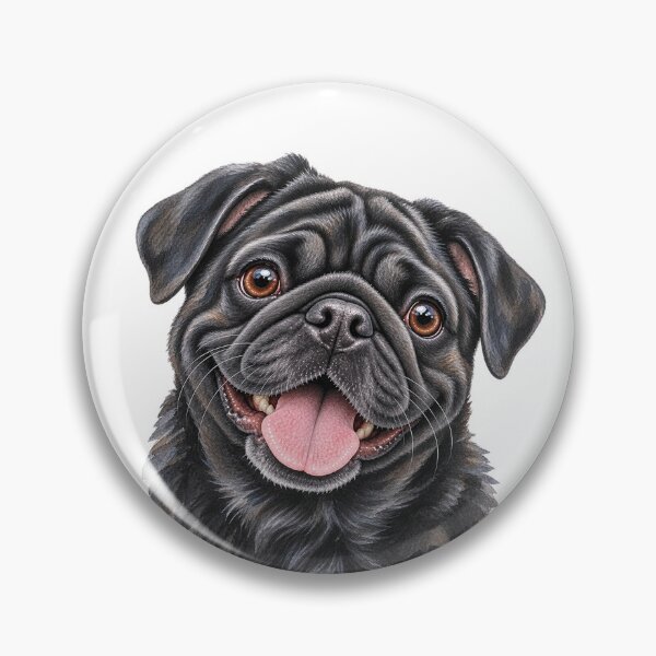 Item preview, Black Pug Portrait – Adorable, Comical & Affectionate Dog Art designed and sold by Greenview-Gifts.