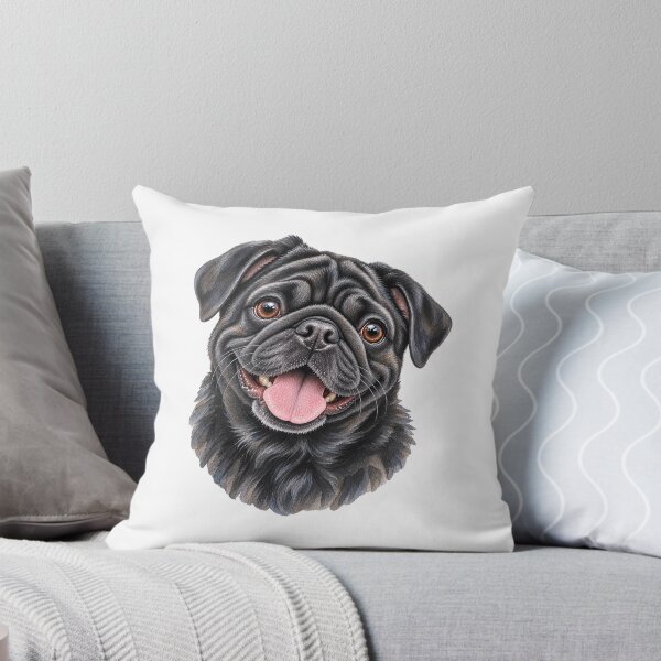 Item preview, Black Pug Portrait – Adorable, Comical & Affectionate Dog Art designed and sold by Greenview-Gifts.