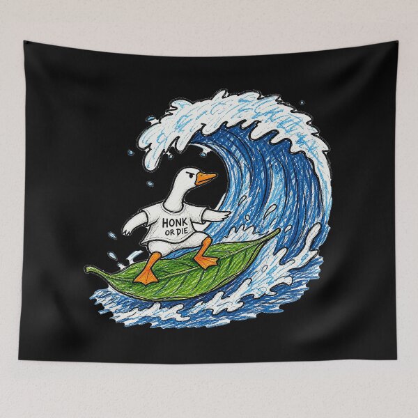 Item preview, Surfing Goose Honk or Die Leaf Board designed and sold by matrixvip.
