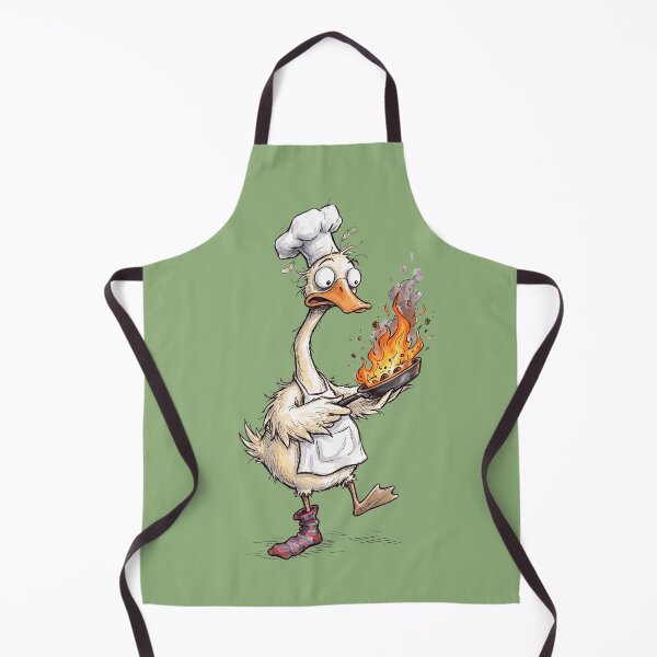 Item preview, Flaming Pan Duck — Funny Kitchen Gift for Terrible Cooks designed and sold by YellowMelonLand.