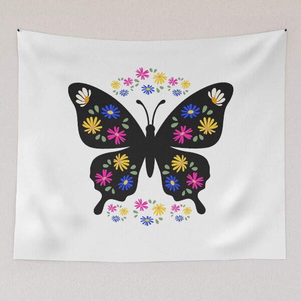 Item preview, Colorful, flower-patterned butterfly designed and sold by expresiones8.