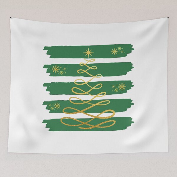 Item preview, Golden Christmas tree with star and snowflakes designed and sold by expresiones8.