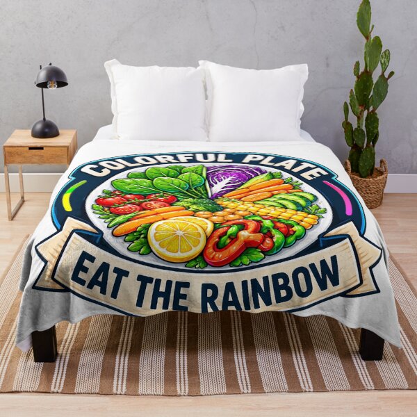 Item preview, Colourful plate eat the rainbow, healthy food promotion designed and sold by Afnan Store.