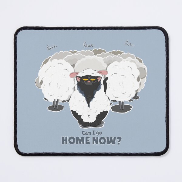 Item preview, Can I Go Home Now? Grumpy Black Cat Tired of Socializing – Introvert Humor designed and sold by DecentVibe.