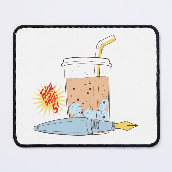 Item preview, Retro Soda and Fountain Pen Illustration with 5 Cents Discount Badge designed and sold by Kara Draws.