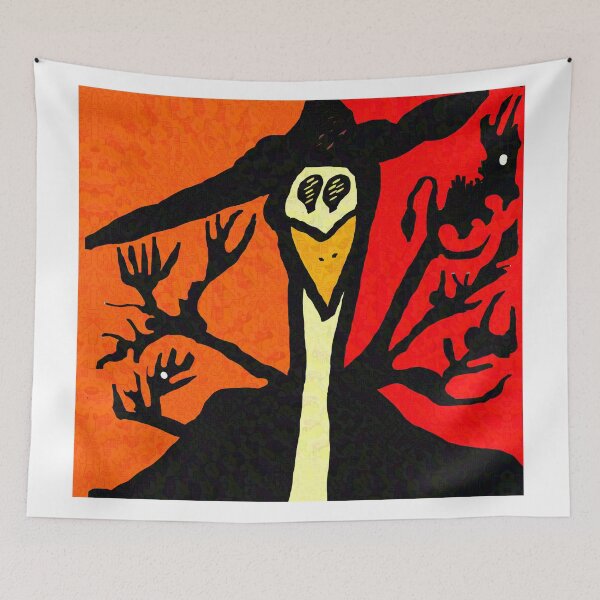 Item preview, Spooky autumn bird in orange sky designed and sold by Zahiramouhib.