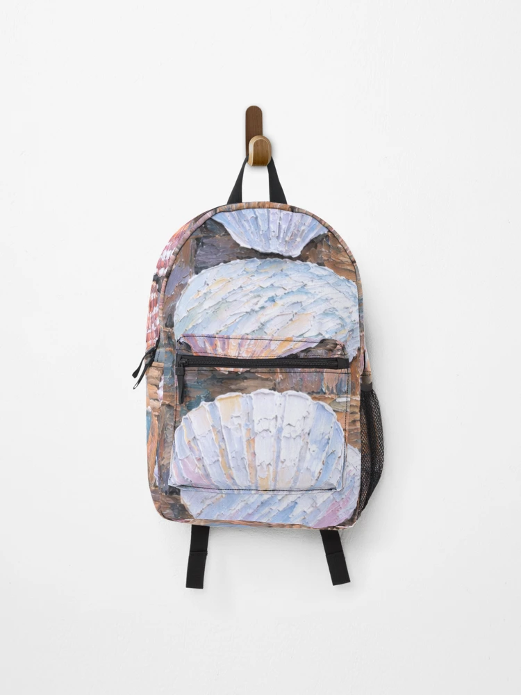 Thumbnail 1 of 3, Backpack, Pastel Seashells designed and sold by Paper&Palette.