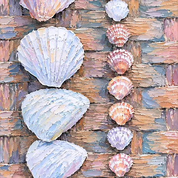 Artwork thumbnail, Pastel Seashells by Paper&Palette