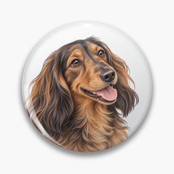 Item preview, Longhaired Dachshund Portrait – Charming & Curious Dog Art designed and sold by Greenview-Gifts.