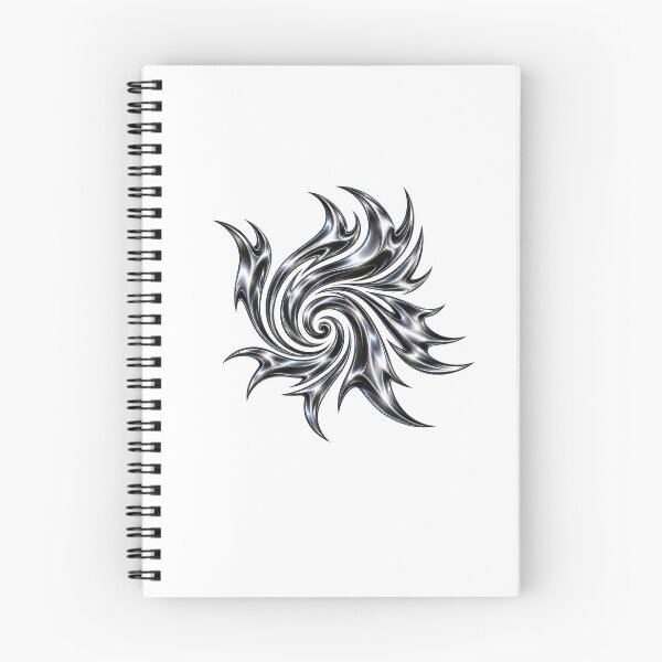 Item preview, Chrome Tribal Spiral – Cyber Y2K Liquid Metal Vortex designed and sold by FileFlowStudio.