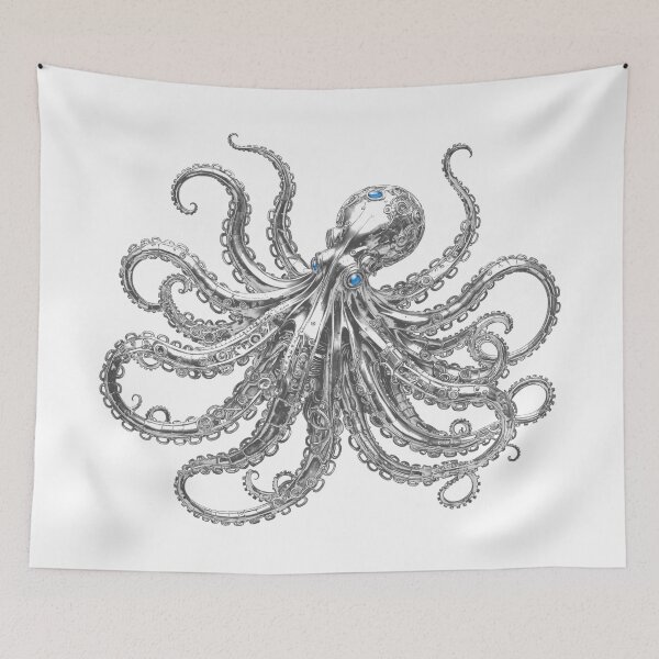 Item preview, Chrome Steampunk Mechanical Octopus designed and sold by Retro Art Factory.