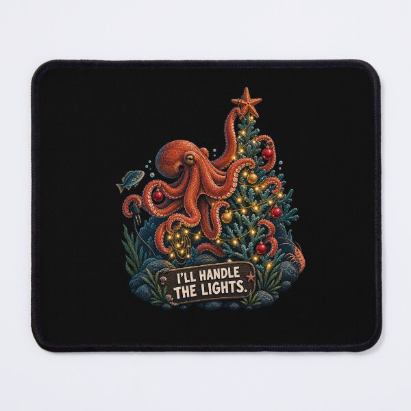 Item preview, I’ll Handle the Lights – Funny Christmas Octopus designed and sold by Animal Puns.