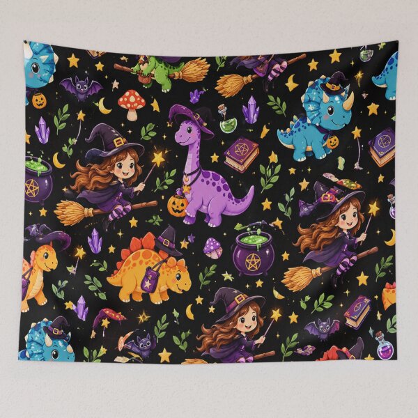 Item preview, Cute witch dinosaur pattern designed and sold by urbanshop7.