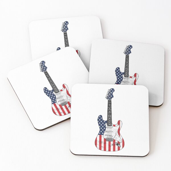 Item preview, Vintage American Flag Guitar - Retro Rock and Roll designed and sold by Marshallamoakohene.