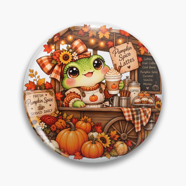 Item preview, Pumpkin Spice Barista Frog – Cute Coffee Lover Cottagecore Fall Aesthetic designed and sold by Ortegan90.