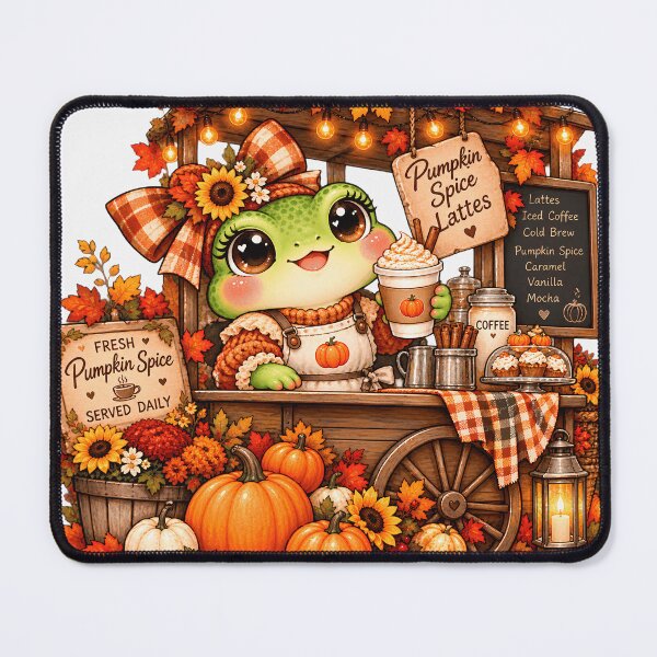 Item preview, Pumpkin Spice Barista Frog – Cute Coffee Lover Cottagecore Fall Aesthetic designed and sold by Ortegan90.
