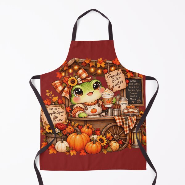 Item preview, Pumpkin Spice Barista Frog – Cute Coffee Lover Cottagecore Fall Aesthetic designed and sold by Ortegan90.