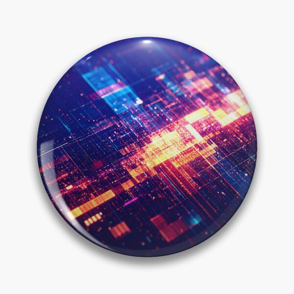 Item preview, An abstract microchip or circuit board glows with vibrant red and blue lights, illustrating complex data processing designed and sold by homydesign.
