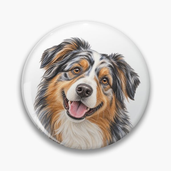 Item preview, Australian Shepherd Portrait – Intelligent, Energetic & Loyal Dog Art designed and sold by Greenview-Gifts.