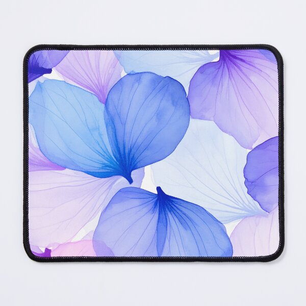 Item preview, Transparent, layered flower petals in shades of blue, purple, and pink create a delicate, overlapping abstract pattern designed and sold by homydesign.