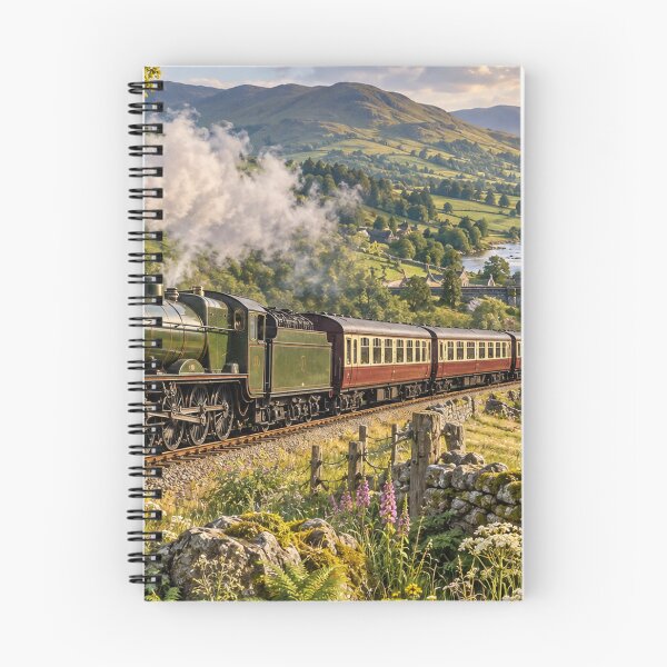 Item preview, Heritage Steam Train in Scenic Valley – Railway Landscape designed and sold by astersgraphics.