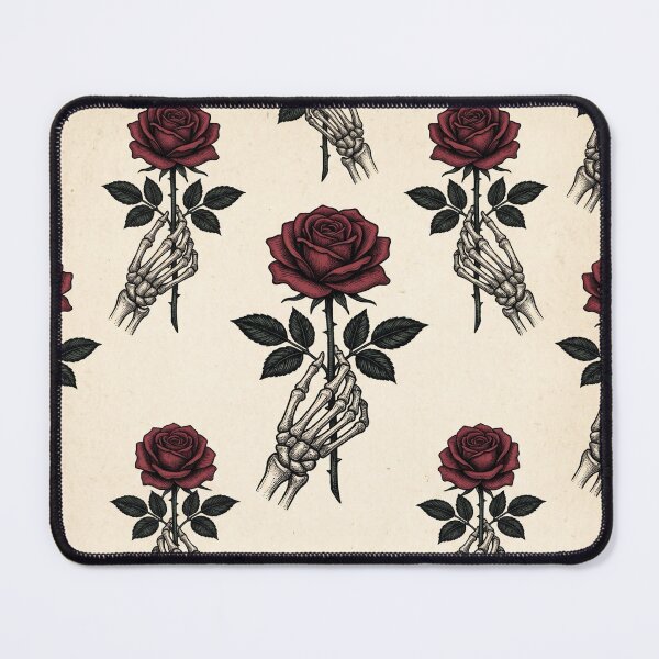 Item preview, "Eternal Romance" - Gothic Skeleton Hand Holding Red Rose designed and sold by cabuks.