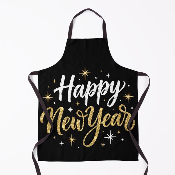 Item preview, Happy New Year Gold Glitter Calligraphy on Black Background designed and sold by fawzimorsy.