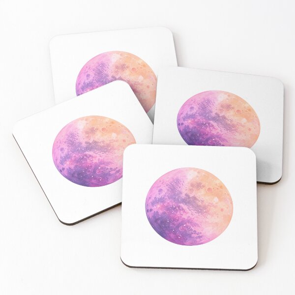 Item preview, Pink Purple Watercolor Planet with Cosmic Craters designed and sold by -KRAFTWERK.