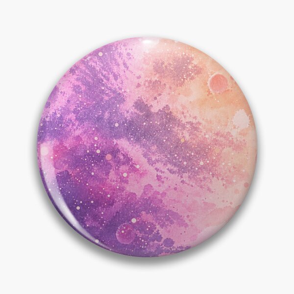 Item preview, Pink Purple Watercolor Planet with Cosmic Craters designed and sold by -KRAFTWERK.